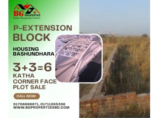 Block P-Extension,  3+3=6  Katha, Corner Face, Bashundhara R/A