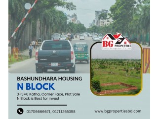 Block N,  3+3=6  Katha, Corner Face, Bashundhara R/A