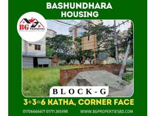 Block G, 3+3=6 Katha, Corner Face, Bashundhara R/A