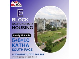 Block E, 5+5=10 Katha, South Face, Bashundhara R/A