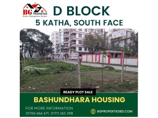 Block D, 5 Katha, South Face, Bashundhara R/A