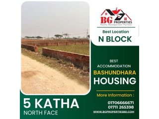 Block N, 5 Katha, North Face, Bashundhara R/A